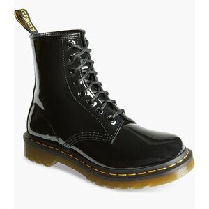 Dr. Martens Black Patent Leather Combat Boots